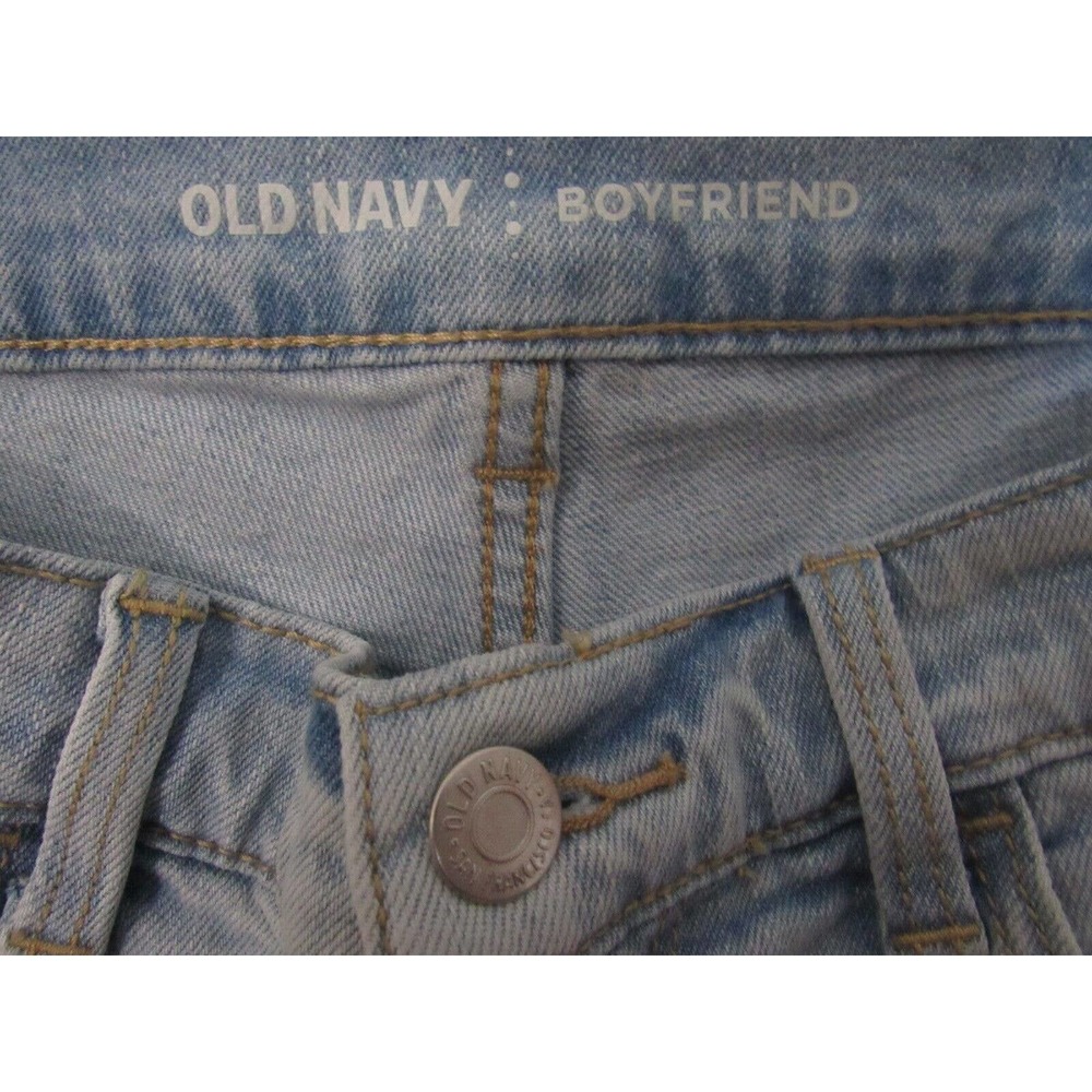 Old Navy Women Jean Shorts Size 8 Blue Midrise Boyfriend Distressed Cuffed Denim - Picture 3 of 4